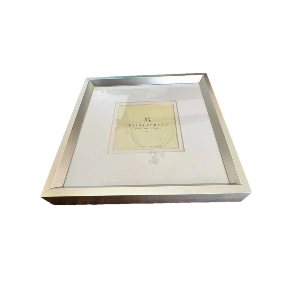 Pottery Barn Metal Studio Frame Table Top Silver Suitable for 9x9 inches Photo‎